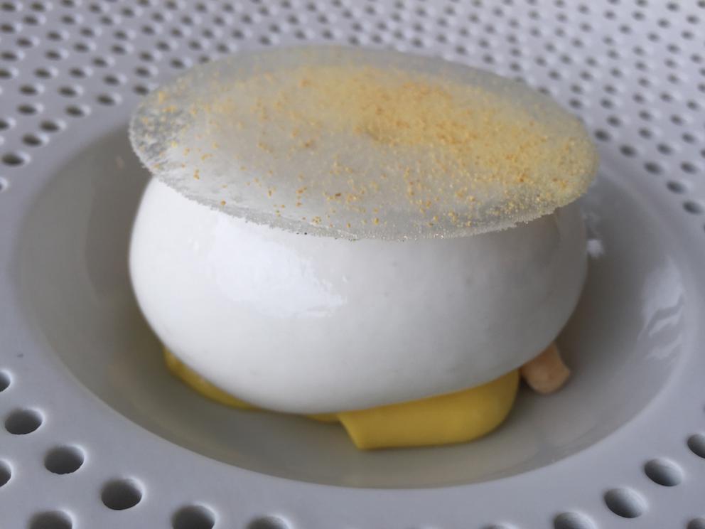 Galleria fotografica






Il menu degustazione Carte Blanche del Mirazur si apre con 8 piccoli assaggi che si possono gustare al piano inferiore, quello della cucina. Assaggio #1: Carota cotta nella calce viva con succo di carota e coriandolo 









Assaggio #2: Barbabietola con formaggio di capra









Assaggio #3: Foglie dell'orto (nel nostro caso mostarda, mizuna, tarassaco, rucola...) da intingere in un piattino di crema artigianale di Cuneo









Assaggio #4: Alici con limone confit









Assaggio #5: Macaron di funghi shiitake con sanguinaccio e mela verde









Assaggio #6: Grissini di scorzanera e guanciale









Assaggio #7: "Lumache" di cavolo rapa ripene di crema di prezzemolo e cipresso









Assaggio #8: Pelle di pollo con interiora e consommé di pollo e miso bianco. Finite le "tapa", si passa al piano di sopra









Il pane arriva assieme a un'ode di Pablo Neruda









Ostrica Gillardeau con crema di scalogno e pera williams









Sotto la sfoglia di rapa, emietté di granchio, gamberi rossi di Sanremo e ibisco









Green: piselli del nostro orto, kiwi e finocchio









Asparago bianco, rabarbaro e insalata di rose









Barbabietola Crapaudine con caviale Oscetra. Ne abbiamo parlato a lungo sulla newsletter numero 498









Calamaro di Bordighera con bagna cauda: il calamaro si scompone per formare dei tagliolini. Accanto, nuvole di aglio









Sogliola agli agrumi con sedano rapa e salsa affumicata ai frutti di mare









Maialino da latte con succo di clementine e semi di papavero






