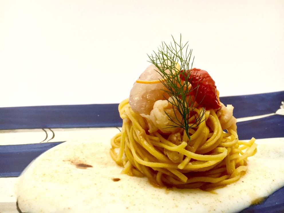 Photogallery






Iside De Cesare, La Parolina, Acquapendente (Viterbo)

Cod, garlic, oil and chilli pepper









Gianfranco Pascucci, Pascucci al Porticciolo, Fiumicino (Rome)

Eel tortelli in a broth of miso and caviar. Lake of Burano, WWF oasis: eel, myrtle and lentiscus. We’re collaborating with the WWF oases to give a "taste" to these places (photo by Andrea Di Lorenzo)









Claudio Petrolo, Claudio Petrolo, Gaeta (Latina)

Sea essence. Raw and cooked elements start an explosion with the flavour of the sea









Marco Bottega, Aminta resort, Genazzano (Rome)

Salmon, green apple and Orient spices. A meeting of sour, bitter, sweet and savoury









Rocco de Santis, Il Vistamare del Fogliano hotel, Latina

Red mullet in bread crust. A snack you can also eat with your hands, enclosing the scents of the South (I’m from Salerno): it’s like biting the sea together with onion, garlic, mint, lemon scents, raisins and pine nuts









Daniele Usai, Il Tino, Ostia (Rome)

Gnocchi with mandarin, with cod tripe and spinach. A historic dish from our menu has just returned in a current version









Gino Pesce, Acqua Pazza, Ponza (Latina)

Candele, cheese, pepper, white fish and courgettes. Created for a project we presented at Expo Milano with the goal of enhancing all the POD products of Lazio









Maurizio e Sandro Serva, La Trota, Rivodutri (Rieti)

Crayfish, roots, tubers, watercress with smoked trout and lake whitefish roe. A concentrate of flavours and lightness: roots, tubers and crayfish are steamed with aromatised water, with vegetable peels and Matcha tea. There’s no salt: the sapidity is giveb by the roe, the smokiness of the trout and the minerals in the vegetables and in the watercress, picked from our brook









Andrea Fusco, Giuda Ballerino, Rome

Venison sirloin with its jus and hibiscus, caramelised onions with blueberries and pistachio wafer. Serving a rich and lean red meat that is rarely served in this season









Cristina Bowerman, Glass Hostaria, Rome

Pasta and potatoes. Four different types of potatoes, with 4 different cooking methods, from mashed to crispy. Inspired by Bottura’s Compression of pasta and beans 









Anthony Genovese, Il Pagliaccio, Rome

Oyster, beetroot and coffee, snow of burrata. A journey across different scents, temperatures and textures









Francesco Apreda, Imàgo dell'hotel Hassler, Rome

Tandoori duck breast, cocoa earth and dried apricots. My personal take of a great classic from a continent I’m very fond of









Arcangelo Dandini, L'Arcangelo, Rome

My cipollata: zita with onion fondant with three spices. Taken from the Renaissance cipollata of Bartolomeo Scappi, the secret chef of 6 popes, who lived almost 30 years in Rome
 









Heinz Beck, La Pergola, Rome

S Campo. It’s the interpretation, with a modern take, of minestrone, made with lyophilisation. Each vegetable is cooked in the most suitable way so as to maintain its nutritional characteristics and then lyophilised. The result is 6, 7, 8 powders which are then put in the dish. The dish is served with scampi breaded with potatoes and soaked in front of the guest with a jus of this crustacean (photo by Janez Puksic)









Alba Esteve Ruiz, Marzapane, Rome

Chestnut cappeletti, raisins, smoked herring and seaweed infusion. Contrasts: the soft chestnut filling and a very persistent flavour, the smokiness and the fatness of the eel, the intense sweetness of the raisins, the sapidity of the seaweed infusion, the crispiness of the pasta...









Marco Baccanelli e Francesca Barreca, Mazzo, Rome

Roasted quails, baked tubers and roots, herb butter. The quails are served in their original shape, without deboning them. Our cuisine is moving towards a greater simplicity, and we can do so even by choosing classic yet not simple techniques









Roy Caceres, Metamorfosi, Roma

Mushrooms, flax brittle, black garlic and cream with Monviso blue cheese. In the seeming simplicity of an ingredient like mushrooms, contrasting textures give life to a dish in which their identity is surprisingly enhanced

 









Davide Del Duca, Osteria Fernanda, Rome

Snails, radish roots, Purgatorio beans, leaves and mustard seeds. A tribute to the material and primordial essence of the “earth” concept









Luciano Monosilio, Pipero al Rex, Rome

Vermicelli creamed in chicken broth, toasted spices and parmesan infusion. This recipe comes from spaghetti creamed in a very normal broth. The spices recall high mountains with the balsamic note counterbalanced by the sweet water of the parmesan. Almost like ramen









Marco Martini, Stazione di Posta, Rome

Steamed raviolo, chicken and broth of roasted potatoes. A meeting of east, west and my mother’s home









Francesco Sposito, Taverna Estia, Brusciano (Naples)

Tortellini with dandelion in a consommé of crustaceans. Introduced only recently, I’m very happy with it because it sums up the course we’ve taken









Vitantonio Lombardo, Locanda Severino, Caggiano (Salerno)

Mela Gras, that is to say mousse of chicken liver with dessert wine in a gelatine of annurca apples on a mixed leaf salad and hazelnuts from Giffoni. Creative and elegant cuisine with local products









Rosanna Marziale, Le Colonne, Caserta

Pasta with tomatoes. Paccheri from Gragnano with three types of tomatoes: San Marzano, piennolo and corbarino made with three different cooking techniques, with buffalo buttermilk









Pasquale Torrente, Al Convento, Cetara (Salerno)

'Ndunderi (ricotta gnocchi). These are pasta’s ancestors. They were born on the Amalfi Coast and are part of a project that this year, at Al Convento, will rediscover ancient local recipes









Christoph Bob, Monastero di Santa Rosa, Conca dei Marini (Salerno)

Linguine with nettle emulsion, salicornia and sea truffles









Giulio Coppola, La Galleria, Gragnano (Naples)

Spaghetti with lemon, with beef muzzle, pesto of olives, lupines and rocket salad. It says a lot about my territory and recalls the O Per e Muss, a street food recipe that people enjoy in the evenings in the South all year round









Pasquale Palamaro, Indaco del Regina Isabella, Ischia (Naples)

Sea foie gras. Cod liver prepared like the French geese one to make foie gras. Paired with cabbage, beetroot, ginger and toasted bread









Alfonso Caputo, La Taverna del Capitano, Massa Lubrense (Naples)

Seabream and prawns, figs and moka with sea urchin needles. The richness of the sea with the addition of an iodine note to enhance the taste through all the senses (in the photo, the summer version with cherry tomatoes from Vesuvius)









Salvatore Bianco, Il Comandante at Romeo hotel, Naples

Squid and bamboo with emulsion of cardamom with citrus fruits, soft potato with soy milk and black olives. It fully represents my cooking philosophy: ingredients from my homeland meet raw materials from different cultures
 









Lino Scarallo, Palazzo Petrucci, Naples

Soused red mullet with a soy reduction, couscous of Roman cabbage, papaccelle and black olives. Together with the red mullet, this recipe is based on raw materials from our traditional cuisine, with a modern take, an international interpretation inspired by the Japanese preparation of eels
 









Gianluca D'Agostino, Veritas, Naples

Roasted mackerel with fresella, tomato and goat cheese. It’s my take on fresella with tomato and tuna/anchovies









Marianna Vitale, Sud, Quarto (Naples)

Spaghettoni with artichokes, sea urchins and cinnamon. Sweet, bitter and spicy notes are matched with the aftertaste of the sea rust (as of February it will be part of a whole menu only made of pasta)









Michele Deleo, Rossellinis di Palazzo Avino, Ravello (Salerno)

Variations on pasta, cornaioli peas, gobbo prawn and sea roe. This dish was inspired by Pasta and peas, an old recipe typical of Campania, which included the use of a beaten egg to thicken everything. I used sea roe (bottarga, sea urchns and prawns) instead of bird eggs and I didn’t cook the pasta with the peas but in a seafood broth. I finally mixed everything with sweet pecorino and crushed pepper









Lorenzo Cuomo, Re Maurì at Lloyd's Baia hotel, Salerno

Spaghetti alla chitarra with oil aromatised with oranges, turnip tops, crispy calamari and sea urchins. A rhythmical pinwheel of flavours and textures









Ernesto Iaccarino, Don Alfonso, Sant'Agata sui Due Golfi (Naples)

Crispy crustacean cylinder and emulsion of its roe with soft buffalo milk mozzarella and organic vegetables from the kitchen garden in Punta Campanella. An unusual pairing of buffalo milk mozzarella and shellfish, based on the affinity between the sweet and savoury notes of both






