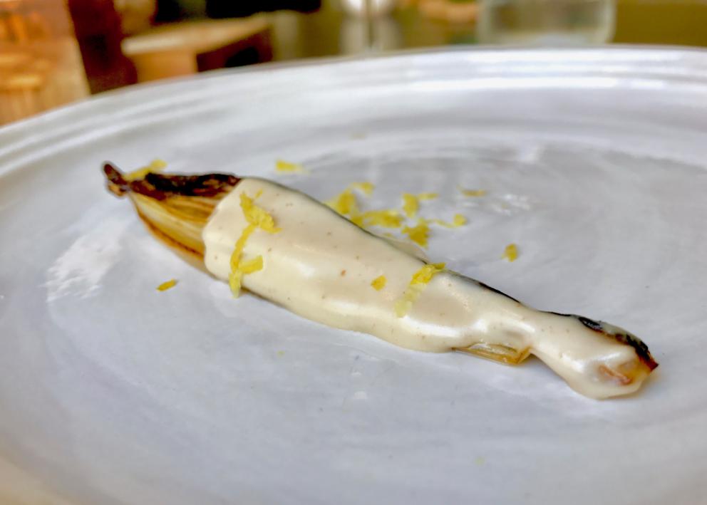 Galleria fotografica






Si inizia con pane da grano 100% Senatore Cappelli, poi crema d'olio evo di Coratina Muraglia e lardo









Gioco di appetizer









Oliva di Cerignola e vermuth, Fragola e Campari









Pancake di patate e lardo affumicato









Bigné al formaggio erborinato, crema di rucola e aceto di vino rosso









Toast di pane alla crema di ricotta forte e garum di sgombro









Ravanello, aceto di fruti rossi, semi di girasole e cumino









Patata e paté di fegato di piccione









Formaggio fresco di capra









Cipolla cotta in forno, lampascioni, ribes nero, perle di aceto balsamico, olio al porro, tapioca e sambuco






