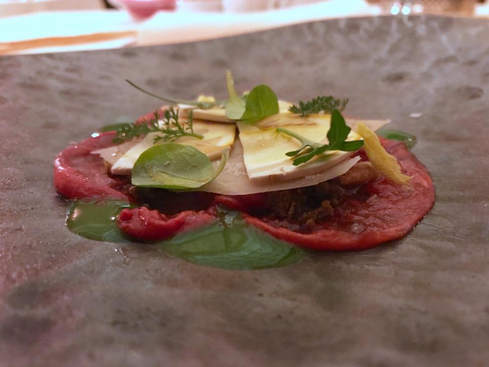 Photogallery






Our dinner at  Villa Feltrinelli, starting from the appetizers. Here Datterino all'arrabbiata (photo by Lido Vannucchi)









Cauliflower gravel (photo by Lido Vannucchi)









Vegetal toast (photo by Lido Vannucchi)









Ravioli with beetroot, salmon and lime (photo by Lido Vannucchi)









Zabaglione and dried sturgeon biscuit (photo by Lido Vannucchi)









Gazpacho with cherries and scampi (photo by Massimo Loda): scampi tails marinated with citrus zest, vegetable crudité and cherry gazpacho






