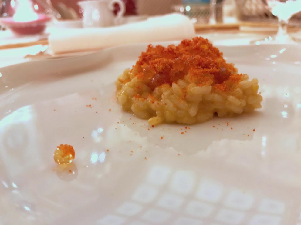 Photogallery






Our dinner at  Villa Feltrinelli, starting from the appetizers. Here Datterino all'arrabbiata (photo by Lido Vannucchi)









Cauliflower gravel (photo by Lido Vannucchi)









Vegetal toast (photo by Lido Vannucchi)









Ravioli with beetroot, salmon and lime (photo by Lido Vannucchi)









Zabaglione and dried sturgeon biscuit (photo by Lido Vannucchi)









Gazpacho with cherries and scampi (photo by Massimo Loda): scampi tails marinated with citrus zest, vegetable crudité and cherry gazpacho









Carpaccio with dehydrated watermelon, ovuli, Parmigiano, lettuce leaves and lettuce cream 









Tutto pomodoro (photo by Massimo Loda)









Tiramisù di porcini (photo by Vincenzo Matteo Lonati), this dish is three years old but is already a classic. It has savoiardi soaked in porcini water, salted mascarpone, cocoa powder and porcini









Raviolo "al verde" (photo by Lido Vannucchi), an extraordinary dish: pasta with chlorophyll filled with wild herbs and goat cheese, seasonal vegetables (blanched chards, asparagus, roasted friggitello) and crushed basil. Incredible vegetal echoes in a rich and elegant first course






