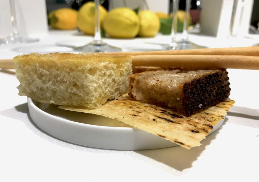 Photogallery






Water, oil, lemon and liquorice: purity. «I use it to clean the palate before the tasting. Water is energy, liquorice is synergic strength, lemon is my emblem, oil [chilled at -40°C] is my homeland»






