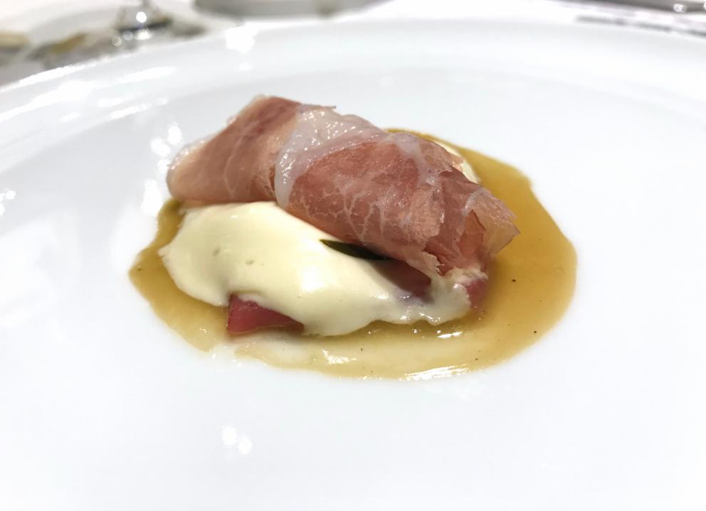 Photogallery






Water, oil, lemon and liquorice: purity. «I use it to clean the palate before the tasting. Water is energy, liquorice is synergic strength, lemon is my emblem, oil [chilled at -40°C] is my homeland»









Italy is also about bread. Taglienti makes it himself, with a 200-year-old mother yeast. On the small plate, at least two delicious types: whole wheat bread, to the right, and schiacciata with herbs and courgette flowers and dehydrated citrus fruits









A dish that, within this new tasting menu, represents something different, that is to say a hint to what the chef has done so far: Bianco e nero di seppia was born in 2009: «The input was a dish of spaghetti with squid ink I had on the beach in Sicily». Under the squid, pressed as if it were pasta, eight types of citrus fruits and panna cotta with sea urchins. Extracts, fonds and jus are increasingly essential in the cuisine of Taglienti. Through them, he channels the essence of flavour: «We always have 12 sauces in the kitchen: fonds of every possible meat, 6 juices from every citrus fruit, plus extracts». The photo shows a previous dinner we had. The author is Tanio Liotta






