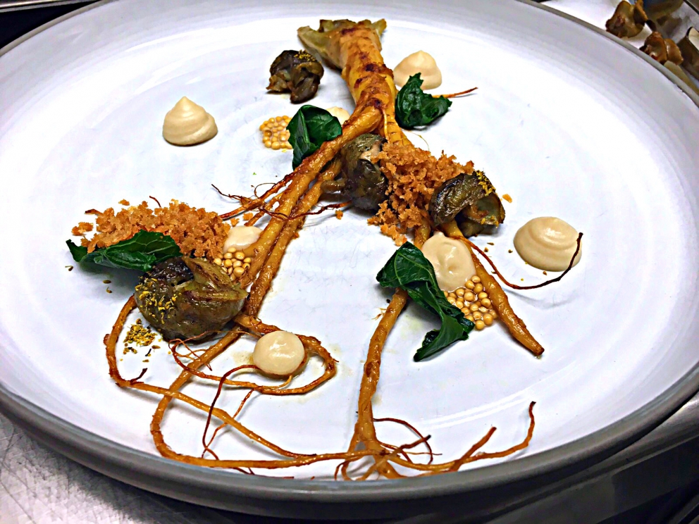 Photogallery






Iside De Cesare, La Parolina, Acquapendente (Viterbo)

Cod, garlic, oil and chilli pepper









Gianfranco Pascucci, Pascucci al Porticciolo, Fiumicino (Rome)

Eel tortelli in a broth of miso and caviar. Lake of Burano, WWF oasis: eel, myrtle and lentiscus. We’re collaborating with the WWF oases to give a "taste" to these places (photo by Andrea Di Lorenzo)









Claudio Petrolo, Claudio Petrolo, Gaeta (Latina)

Sea essence. Raw and cooked elements start an explosion with the flavour of the sea









Marco Bottega, Aminta resort, Genazzano (Rome)

Salmon, green apple and Orient spices. A meeting of sour, bitter, sweet and savoury









Rocco de Santis, Il Vistamare del Fogliano hotel, Latina

Red mullet in bread crust. A snack you can also eat with your hands, enclosing the scents of the South (I’m from Salerno): it’s like biting the sea together with onion, garlic, mint, lemon scents, raisins and pine nuts









Daniele Usai, Il Tino, Ostia (Rome)

Gnocchi with mandarin, with cod tripe and spinach. A historic dish from our menu has just returned in a current version









Gino Pesce, Acqua Pazza, Ponza (Latina)

Candele, cheese, pepper, white fish and courgettes. Created for a project we presented at Expo Milano with the goal of enhancing all the POD products of Lazio









Maurizio e Sandro Serva, La Trota, Rivodutri (Rieti)

Crayfish, roots, tubers, watercress with smoked trout and lake whitefish roe. A concentrate of flavours and lightness: roots, tubers and crayfish are steamed with aromatised water, with vegetable peels and Matcha tea. There’s no salt: the sapidity is giveb by the roe, the smokiness of the trout and the minerals in the vegetables and in the watercress, picked from our brook









Andrea Fusco, Giuda Ballerino, Rome

Venison sirloin with its jus and hibiscus, caramelised onions with blueberries and pistachio wafer. Serving a rich and lean red meat that is rarely served in this season









Cristina Bowerman, Glass Hostaria, Rome

Pasta and potatoes. Four different types of potatoes, with 4 different cooking methods, from mashed to crispy. Inspired by Bottura’s Compression of pasta and beans 









Anthony Genovese, Il Pagliaccio, Rome

Oyster, beetroot and coffee, snow of burrata. A journey across different scents, temperatures and textures









Francesco Apreda, Imàgo dell'hotel Hassler, Rome

Tandoori duck breast, cocoa earth and dried apricots. My personal take of a great classic from a continent I’m very fond of









Arcangelo Dandini, L'Arcangelo, Rome

My cipollata: zita with onion fondant with three spices. Taken from the Renaissance cipollata of Bartolomeo Scappi, the secret chef of 6 popes, who lived almost 30 years in Rome
 









Heinz Beck, La Pergola, Rome

S Campo. It’s the interpretation, with a modern take, of minestrone, made with lyophilisation. Each vegetable is cooked in the most suitable way so as to maintain its nutritional characteristics and then lyophilised. The result is 6, 7, 8 powders which are then put in the dish. The dish is served with scampi breaded with potatoes and soaked in front of the guest with a jus of this crustacean (photo by Janez Puksic)









Alba Esteve Ruiz, Marzapane, Rome

Chestnut cappeletti, raisins, smoked herring and seaweed infusion. Contrasts: the soft chestnut filling and a very persistent flavour, the smokiness and the fatness of the eel, the intense sweetness of the raisins, the sapidity of the seaweed infusion, the crispiness of the pasta...









Marco Baccanelli e Francesca Barreca, Mazzo, Rome

Roasted quails, baked tubers and roots, herb butter. The quails are served in their original shape, without deboning them. Our cuisine is moving towards a greater simplicity, and we can do so even by choosing classic yet not simple techniques









Roy Caceres, Metamorfosi, Roma

Mushrooms, flax brittle, black garlic and cream with Monviso blue cheese. In the seeming simplicity of an ingredient like mushrooms, contrasting textures give life to a dish in which their identity is surprisingly enhanced

 






