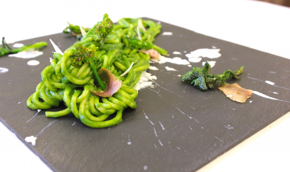 Photogallery






Mario Cornali, Collina, Almenno San Bartolomeo (Bergamo)

Stewed snails from Almenno, fumet of powdered corn from Prato – This dish is the consequence of the meeting with Andrea Togni, a young snail breeder from Almenno. I was inspired by the fact that I had an organic snail farm only two kilometres from home









Antonio Cuomo, Hostaria del Relais San Lorenzo, Bergamo

Dreaming… Cesar salad – We’ve rebuilt a great classic by changing all its textures, with water of Parmigiano, iceberg salad ice cream and confit tomato mousse









Giuliano Pellegrini, Lio Pellegrini, Bergamo

Salad with tripe, tuna, fried polenta, cucumber and white beans from Soragna – Tripe is a dish I wanted to change because I always had a good memory of it. My grandmother Alice made an excellent tripe stew...









Antonio Borruso, Umami, Bormio (Sondrio)

Neve al sole [Snow in the sun] – A dessert uniting saffron, litchi and a white chocolate mousse









Enrico and Roberto Cerea, Da Vittorio, Brusaporto (Bergamo)

Steamed king crab with hazelnut praliné and bottarga – An intriguing and delicious dish, where the white and reddish meat, firm and as sweet as honey, is finely matched by the sapidity of bottarga, much rougher and stronger. All this paired with the fattiness and crispiness of the best hazelnut in the world, the tonda gentile from Cortemilia









Nadia and Giovanni Santini, Dal Pescatore, Canneto sull'Oglio (Mantua)

Mountain potato cream with poached eggs, tuna bottarga, asetra royal caviar and capers – A great dish from Dal Pescatore’s tradition yet conceived and prepared by the new generation in the kitchen, that is to say by Giovanni Santini – photo by Culinaire Saisonnier-Dirk Kerstens









Enrico Bartolini, Devero, Cavenago di Brianza (Monza Brianza)

Risotto Arlecchino – Sauce below, rice on top. A return to the Baroque with a modern interpretation









Daniel Facen, Anteprima, Chiuduno (Bergamo)

Tuna salad with sour egg, purple potatoes and olive oil – It’s like a Salad Niçoise in which the tuna is seared and then cooled in water and ice. The purple potatoes have different textures, in pieces, as a small purée and dehydrated. The tomatoes are confit, the French beans are cooked with ultrasounds, the egg in vinegar and the oil is in a sugar capsule, with anchovies from the Cantabrian Sea









Davide Oldani, D’O, Cornaredo (Milano)

Milanese style apple marrow – Because it represents the tradition of a Milanese “dish” but with the lightness of good modern cooking









Stefano Cerveni, Due Colombe, Corte Franca (Brescia)

Warm spaghetti, scampi, sweet paprika and Calvisius Tradition caviar – Luxury and flavour in a dish full of careful simplicity. The service temperature at 40°C enhances the aromas of and the pleasure to the highest level









Fabio Abbattista, Leone Felice de L'Albereta, Erbusco (Brescia)

Lavarello alla mugnaia, tofeee di cavolfiore e calamondino - This dish is today the most explicit declaration of my cuisine: after 2 years discovering the territory of Franciacorta and thanks to the special relationship developed with <strong>Ferdinando Soardi</strong>, a fisherman in Monte Isola, I chose to give voice to the extraordinary freshwater fish, in this case lavaret









Silvio Salmoiraghi, Acquerello, Fagnano Olona (Varese)

Stewed sturgeon – We love this dish made with sturgeon because it represents the use of freshwater fish in Italy. It’s a version of the sturgeon prepared in Ferrara









Riccardo Camanini, Lido 84, Gardone Riviera (Brescia)

Double buttons with ricotta, anchovies, lemon and turnips – This dish appeared in the menu two weeks ago: it is minimalistic, simple, clean. It offers the classic flavour of ricotta, lemon and anchovies but doesn’t play only with the roundness because it includes the “crispiness” of the turnips. These vegetables, by nature, have irregular fibres; this irregularity can thus be sensed when chewing, and it’s unusual. It’s a double button because it has one slice of turnip below and one on top, and in between there’s the button which is visible – between the translucent slices of turnip – and ready to burst in the mouth









Stefano Baiocco, Villa Feltrinelli, Gargnano (Brescia)

Piglet from Orvieto "alla diavola" – With a cream of wild herbs. The palate is intrigued by the fat and acid notes, the bitter leaves and the spicy touches, the soft and crispy parts...









Fabrizio Ferrari, Al Porticciolo 84, Lecco

Pache Felicetti, grilled scarpette, armoricaine sauce, puntarelle, dried sweet potato and powdered tarragon – Fireworks for the palate lasting all year long!









Alberto Buratti, Koinè, Legnano (Milan)

Rice spaghetti in cagnone – A local classic, cagnone becomes the seasoning for homemade rice spaghetti









Marco Ambrosino, 28 Posti, Milan

Chiajozza – Squilla mantis, oil aromatised with maritime pine tree, sea urchin ice cream, cabbage. A symbol of my origins (Chiajozza is the bay in Procida where I was born)









Vittorio Fusari, Al Pont de Ferr, Milan

Smoked eel from Cabras, daikon, beetroot essence and hazelnut brittle – A recipe from the new menu in which I wanted to enclose my themes. I choose an ingredient, namely eel from Cabras, which comes from sustainable farms, an important form of virtuous economic development. I then use the small agricultural products from the Parco Sud Milano, an agricultural format that is awakening, safeguarding land. Food is the first medicine and daikon is an emblem of this









Viviana Varese, Alice, Milan

Homage to Ángel León - Ángel León, Michelin starred chef from Andalusia, is the only chef in the world to have found the way to extract plankton. I’ve been at his restaurant in El Puerto de Santa Maria, near Cadiz, and his use of plankton when cooking inspired me so this “tribute” was born as a risotto with plankton with a very thick squid broth, a light aioli sauce, garnished with lime and fried squid. I’m proud of this dish because you can taste the sea, and then I discovered a new ingredient I didn’t know: plankton, which in Greek means "vagabond" because it is formed by those organisms that are passively moved by the currents and the waves. When we serve this risotto we used an underplate which is a microscope photo of plankton taken by two marine biologists, brothers Sardet, who are two experts in the field









Matteo Torretta, Asola, Milan

Beef maxi bon with pappa al pomodoro – An evocative dish, with childhood memories and tradition









Hirohiko Shimizu, Basara, Milan

Squid tagliatelle with red prawns, scallops, sea urchins, caviar with olive oil and yuzu juice – I was inspired by spaghetti with seafood. I wanted to make a dish only using raw fish









Guoqing Zhang, Bon Wei, Milan

General’s Zuo Zongtang chicken – A specialty from Hunan. It’s a chicken fried in its skin, seasoned with red chilli pepper (in Hunan they basically put chilli pepper everywhere), tofu marinated in Chinese wine, sugar, salt, abalone sauce and yellow bean sauce. Finally I toss it with sesame oil and garnish it with black sesame









Paolo Pivato, Bottega del Vino, Milan

<em>Cream of peas with burrata, mint and Patanegra fondue</em> – On a crispy and slightly sweet base of sliced toasted almonds, we place the pea cream which adds a velvety feeling. The mint and burrata give a note of freshness, the pea sprouts and the raw peas add a crispiness that recalls the almond base. Finally there’s the Patanegra fondue which gives a strong touch









Luca Pedata, Carlo e Camilla in Segheria, Milan

Le caramelle – Sweets made with ricotta, buffalo milk mozzarella, spinach, melted butter, candied ginger, chips of veal tongue and reduced cream with mace. Totò, sweets and laughter. Naples and its tongues. My grandmother and ricotta and spinach









Elio Sironi, Ceresio 7, Milan

Tamburello made with salmon and duck liver – It’s a daring match of two fats: sea and earth, which are very different elements, though when united they create a unique and delicate flavour; moreover, the citrus fruit zest, the acidity of the goat milk curdle and the slightly spicy sweetness of the mango chutney create an exciting contrast of flavours









Matias Perdomo, Contraste, Milan

<em>Ricchezza e Povertà</em> [Richness and poverty] – A Milanese-style <i>cassoeula </i>yet different. It is linked with the history of Via Meda 2, the location of <em>Contraste</em>, because it is said that a doctor used to live in this house, in the early Twentieth century, who would look after the poor. Once a week, he’d open the doors of his office to cure them and feed them. The dish is composed of a few coins made with gelatine of baked pork shoulder. They are served with a consommé of <em>cassoeula</em> on the side. When the consommé is poured, the coins melt, creating a unique mixture









Carlo Cracco, Cracco, Milan

Prawns from S. Margherita, pistachio from Bronte and turnip with coffee and orange – A recipe conceived with Luca Sacchi. It’s a version of the prawns which we hold very dear and we will probably present at Identità Milano too. North and South are enclosed in a dish from which we will never want to set us apart because it gave us plenty of emotions (for references, ask Massimo B.)









Fulvio Siccardi, Da Noi In del Magna Pars, Milan

Raw amberjack, seasonal vegetables, liquid Grana Padano, perlage of black truffle – Summing up, it’s the right meeting between sea, earth and Italian craftsmanship









Daniel Canzian, Daniel, Milan

Vegetarian savoury petit fours – The dish is composed of different concepts of savoury petit fours, including a broccoli tart, a cauliflower cream puff, a small cannolo with puff pastry and a mousse of parmigiana and pistachio, a Sicilian cannolo with ricotta, olives and tomatoes, cassata, caponata, tomato babà. This idea came from the desire of offering vegetables in a new appearance: fun, tasty and elegant. The goal is to create a selection of small, delicious and light pastries that look nice, taste nice and can suit all the palates of those looking for a surprise









Alice Delcourt, Erba Brusca, Milan

Camomile maltagliati, melted butter, seirass and toasted sunflower seeds – The maltagliati have camomile flowers in the dough, below, we put a cheese fondue. We make the melted butter also using camomile, and we serve this with seirass (a Piedmontese ricotta matured in hay) and toasted and salted sunflower seeds









Eugenio Boer, Essenza, Milan

Tagliatelle "lièvre à la royale" – A provocation, yet a comforting one, following Neoclassicism: a classic of the great French cuisine becomes the most classic Italian first course. A dish finely expressing and characterising my cooking – photo by Bob Noto









Keisuke Koga, Gong, Milan

Spoon Dim sum – It’s a selection of three ravioli: with sea bass marinated with umami, presented with a sea urchin sauce and garnished with a puntarella covered in gold; with smoked scallop and prawn, with an edamame sauce; with wagyū and black truffle, with a sauce of foie gras and duck broth









Andrea Alfieri, Il Chiostro di Andrea, Milan

Ravioli with semolina filled with pork bottaggio served on cabbage and lemon with jus of cassouela – We need to gradually rediscover the recipes from our territory, make them gentler and lighter by playing with ingredients and technique









Andrea Provenzani, Il Liberty, Milan

Tokyo-Milano – Spheres of risotto alla milanese, marrow and gremolata with ginger, sea weeds, coriander, mushrooms and sesame. A classic that has already been done in all sorts of way. This Asian contamination adds a different energy and plurality, I think it is modern and dynamic, but most of all good!









Alessandro Negrini and Fabio Pisani, Il Luogo di Aimo e Nadia, Milan

Raviolo with red mullet marinated with caraway with variegated radicchio from Castelfranco and almonds from Toritto – It’s a brand new recipe. A dish with plenty of sea flavours (we also use the entrails, very fresh), aromatised with caraway and enhanced by the other ingredients: the sweetness of the almonds, the aroma of the mandarin and the slightly bitter flavour of the variegated radicchio from Castelfranco, the freshness and fruitiness of the raspberry vinegar, which acts as a counterbalance for the marine note of the red mullet. It’s a complex dish, given all these flavours and aromas, but at the same time it’s a playful dish too, in which the guest can choose the order in which to taste the different preparations matched with the fish









Pietro Leemann, Joia, Milan

Madre Terra – A soft carrot and hazelnut cake with a beetroot and pea mousse, carrot and orange sorbet and violets from my garden. Good omens for a year full of changes, towards a healthier diet, respecting our dear planet, hosting us, and a renewed friendship with all beings, with one, two or more legs!









Haruo Ichikawa and Michele Biassoni, Iyo, Milan

Ika - Ika is the Japanese word for squid. We thought of making this dish because it perfectly suits the Japanese culinary taste, and it is also a perfect expression of the cutting technique usually used with it. The preparation’s sweetness is due to the so-called "fraying", which enhances its taste






