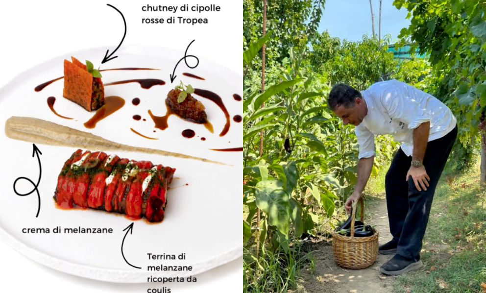 Melanzana e zucchina nel racconto dell’orto estivo, al Don Alfonso 1890