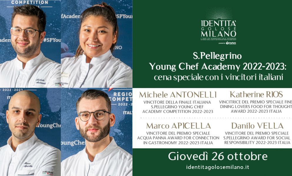 S.Pellegrino Young Chef Academy: il 26 ottobre cena speciale all'hub con i vincitori italiani