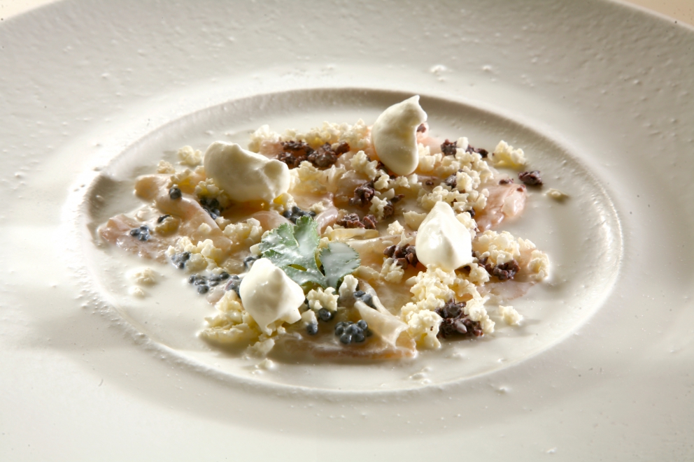 Photogallery






Mario Cornali, Collina, Almenno San Bartolomeo (Bergamo)

Stewed snails from Almenno, fumet of powdered corn from Prato – This dish is the consequence of the meeting with Andrea Togni, a young snail breeder from Almenno. I was inspired by the fact that I had an organic snail farm only two kilometres from home









Antonio Cuomo, Hostaria del Relais San Lorenzo, Bergamo

Dreaming… Cesar salad – We’ve rebuilt a great classic by changing all its textures, with water of Parmigiano, iceberg salad ice cream and confit tomato mousse









Giuliano Pellegrini, Lio Pellegrini, Bergamo

Salad with tripe, tuna, fried polenta, cucumber and white beans from Soragna – Tripe is a dish I wanted to change because I always had a good memory of it. My grandmother Alice made an excellent tripe stew...









Antonio Borruso, Umami, Bormio (Sondrio)

Neve al sole [Snow in the sun] – A dessert uniting saffron, litchi and a white chocolate mousse









Enrico and Roberto Cerea, Da Vittorio, Brusaporto (Bergamo)

Steamed king crab with hazelnut praliné and bottarga – An intriguing and delicious dish, where the white and reddish meat, firm and as sweet as honey, is finely matched by the sapidity of bottarga, much rougher and stronger. All this paired with the fattiness and crispiness of the best hazelnut in the world, the tonda gentile from Cortemilia









Nadia and Giovanni Santini, Dal Pescatore, Canneto sull'Oglio (Mantua)

Mountain potato cream with poached eggs, tuna bottarga, asetra royal caviar and capers – A great dish from Dal Pescatore’s tradition yet conceived and prepared by the new generation in the kitchen, that is to say by Giovanni Santini – photo by Culinaire Saisonnier-Dirk Kerstens









Enrico Bartolini, Devero, Cavenago di Brianza (Monza Brianza)

Risotto Arlecchino – Sauce below, rice on top. A return to the Baroque with a modern interpretation









Daniel Facen, Anteprima, Chiuduno (Bergamo)

Tuna salad with sour egg, purple potatoes and olive oil – It’s like a Salad Niçoise in which the tuna is seared and then cooled in water and ice. The purple potatoes have different textures, in pieces, as a small purée and dehydrated. The tomatoes are confit, the French beans are cooked with ultrasounds, the egg in vinegar and the oil is in a sugar capsule, with anchovies from the Cantabrian Sea









Davide Oldani, D’O, Cornaredo (Milano)

Milanese style apple marrow – Because it represents the tradition of a Milanese “dish” but with the lightness of good modern cooking









Stefano Cerveni, Due Colombe, Corte Franca (Brescia)

Warm spaghetti, scampi, sweet paprika and Calvisius Tradition caviar – Luxury and flavour in a dish full of careful simplicity. The service temperature at 40°C enhances the aromas of and the pleasure to the highest level









Fabio Abbattista, Leone Felice de L'Albereta, Erbusco (Brescia)

Lavarello alla mugnaia, tofeee di cavolfiore e calamondino - This dish is today the most explicit declaration of my cuisine: after 2 years discovering the territory of Franciacorta and thanks to the special relationship developed with <strong>Ferdinando Soardi</strong>, a fisherman in Monte Isola, I chose to give voice to the extraordinary freshwater fish, in this case lavaret






