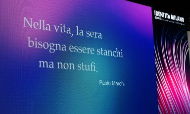 Paolo Marchi’s words representing the Identità Milano 2023 congress. All photos from Brambilla-Serrani

