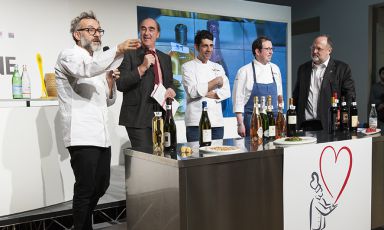 Massimo Bottura, Helmuth Koecher, Antonio Borruso, Gian Pietro Damini e Paolo Marchi chiudono un'intensissima seconda giornata del Milano Food and Wine Festival, una kermesse con grado d'affezione ogni anno superiore &nbsp;(foto Brambilla/Serrani)