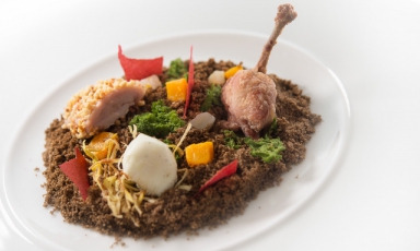 La quaglia nel bosco, ricetta 2017 dello chef Marco Rossi de La Mugnaia di Ivrea (To)
