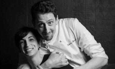 Caterina D'Urso e Federico Baraldi, uniti nel lovoro e nella vita al ristorante Garybaldi di Stradella (Pavia). Foto Beatrice Buzzi
