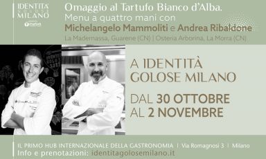 Grande appuntamento a Identit&agrave; Golose Milano, dal 30 ottobre al 2 novembre, a cena, con un menu speciale studiato da Michelangelo Mammoliti e Andrea Ribaldone con Alessandro Rinaldi, e dedicato al tartufo bianco d'Alba. Il menu costa 75 euro abbinamento vini e coperto inclusi (il tartufo verr&agrave; conteggiato separatamente, secondo quotazione di mercato). Per prenotare, clicca qui
