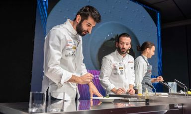 Richard Abou Zaki e Pierpaolo Ferracuti, ristorante Retroscena di Porto San Giorgio (Fermo), una stella Michelin. Foto Brambilla/Serrani
