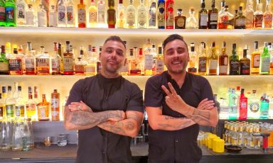 Jose Luis Hinostroza and Peter Sanchez, chef and bartender at Arca in Tulum (Mexico), guests at the cocktail bar Devis Shake in San Benedetto del Tronto (Ascoli Piceno)
