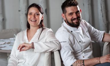 Elena Angeletti e Lorenzo Cantoni, patron e chef del ristorante Il Frantoio di Assisi (Perugia)
