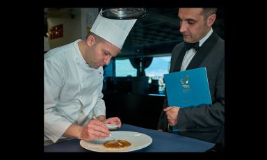 Chef Domenico Candela e maitre Enrico Moschella, da 4 anni e mezzo al timone del George Restaurant, all’interno del Grand Hotel Parker’s di Napoli
