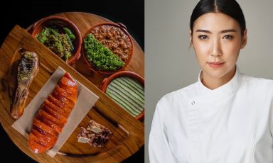 L'anatra del ristorante Potong, una stella Michelin nel quartiere Yaowaraj di Bangkok, e la sua autrice Pichaya Soontornyanakij, semplicemente Chef Pam, tailandese di origini cinesi (foto @gastrofilm e @poldivina)
