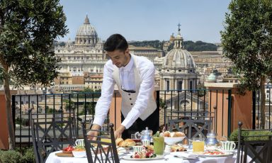 Pranzo panoramico all'Hotel de la Ville di via Sistina 69, Roma, telefono&nbsp;+3906977931
