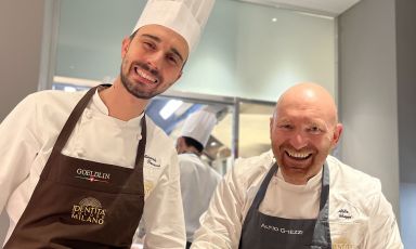 Edoardo Traverso e Alfio Ghezzi, rispettivamente executive chef di Identità Golose Milano e chef di Senso a Rovereto (Trento) e all'Eala di Limone sul Garda (Brescia)
