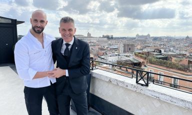 Andrea Antonini e Marco Amato, chef e restaurant manager del ristorante Imàgo dell'hotel Hassler di Roma (foto Zanatta)
