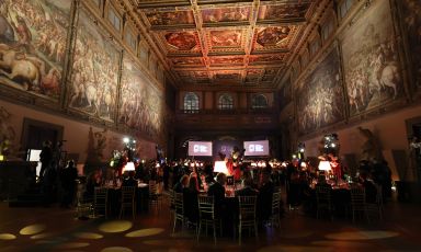 Un momento delle celebrazioni del Golden Vines Award 2022 a Firenze
