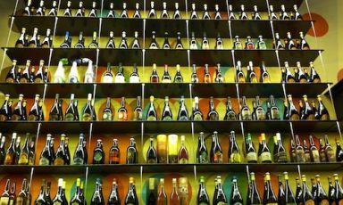 The waterfall of craft beers at Open Baladin Torino in Piazzale Valdo Fusi in Torino, +39.011.835863, opening tomorrow. Teo Musso&rsquo;s latest restaurant includes a 9 metre-long counter with 38 taps including 3 pumped beers