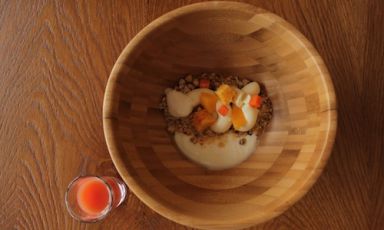 The skier’s breakfast prepaired by Federico Zanasi, a chef from Modena working both at Principe delle Nevi hotel in Cervinia (Aosta) and at Moreno Cedroni's Clandestino in Portonovo (Ancona)