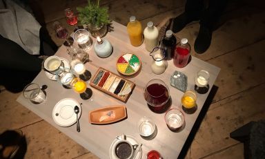 Petit fours and homemade spirits. The final act of a dinner at Fäviken in Järpen, 2 Michelin stars in the north of Sweden
