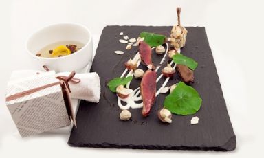 Pigeon: the Black Forest, a “savoury” dish presented at the finals of Premio Birra Moretti Grand Cru by Eugenio Boer, chef at Enocratia in Milan, tel. +39.02.36525816