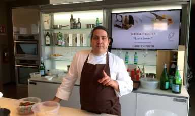 Gianluca Fusto ieri alla Scuola di Cucina di Identità Expo