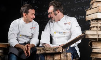 Paolo Lopriore e Gianluca Gorini, fotografati da Brambilla - Serrani al Congresso di Identit&agrave; Golose 2019
