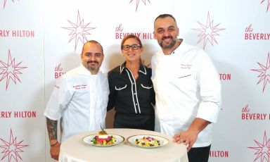 Chefs Giambattista Vinzoni and Alberico Nunziata with our Francesca Zanetti
