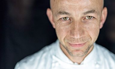 Riccardo Camanini, patron-chef at Lido 84 in Gardone Riviera (Brescia). With his brother Giancarlo, every morning at 11 he calls the entire brigade on Skype, all at home, for three hours, so they can share ideas, hopes, outlooks, and projects for the future 
