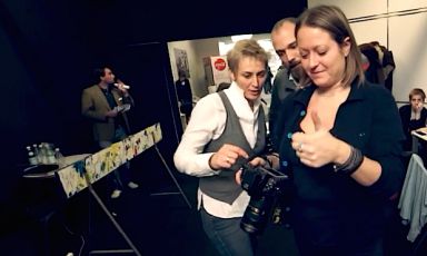 Francesca Brambilla, Federico Cicogna e Serena Serrani, autori del video ufficiale di Identit&agrave; Milano 2015