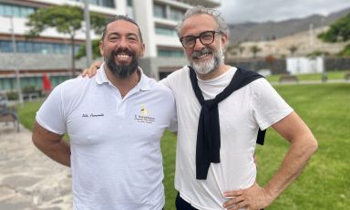 Niki Pavanelli, chef from Bologna working at Italian restaurant Il Bocconcino, inside the Royal Hideaway Resort in Tenerife and Massimo Bottura, Osteria Francescana in Modena, the protagonists of two dinners on the 25th and 26th of June
