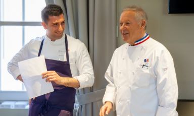 Matteo Rossatto e Georges Blanc, allievo e maestro, protagonisti per un giorno all'Alma di Colorno (Parma) per una straordinaria Cena d'Autore

