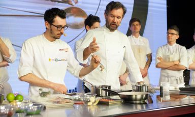 Carlo Cracco and sous chef Luca Sacchi, opening 