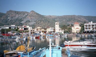 Wonderful Crete: the port of Elounda in a shot by Robert Linsdell
