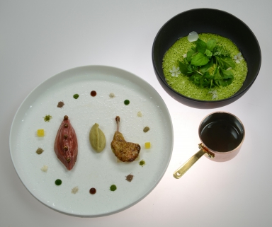 Piccione brasato e insalata - Incontro tra un salmì e un dolceforte
Alessandro Salvatore Rapisarda – chef presso Di Gusto a Macerata
