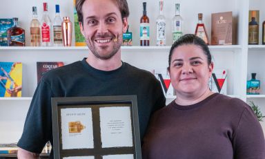 Giovanni Allario (di Moebius a Milano)&nbsp;e&nbsp;Penelope Vaglini&nbsp;(del magazine Coqtail)
