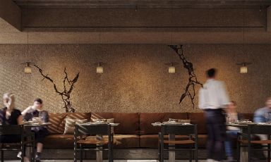 Particolare di sala di Alta, ristorante di cucina spagnolo/navarra
