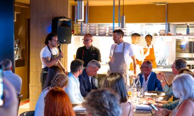 La prima serata dell'Alto Cocktail Festival si è aperta con la cena pairing firmata da Mariano Guardianelli di Abocar due cucine di Rimini e Jimmy Bertazzoli di Aguardiente
