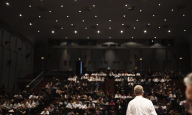 Mauro Uliassi sul palco di Meet in Cucina Marche 2018
