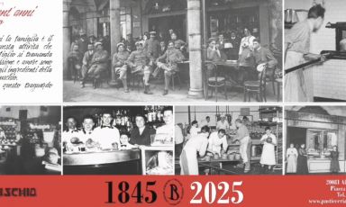 Foto storiche nel depliant celebrativo dei 180 anni della pasticceria Besuschio di Abbiategrasso (Milano)
