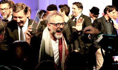 The liberating cry of Massimo Bottura in New York on Monday 13th June 2016 after winning the World's 50 Best Restaurants for the first time. Photo copyright The World’s 50 Best Restaurants