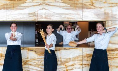 La brigata di pasticceria di Arnolfo, il ristorante di Gaetano Trovato a Colle Val D'Elsa
