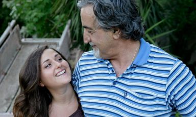 Young Caterina Ceraudo, here beside her father, Ro