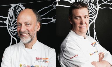 Moreno Cedroni, a sinistra, e Alessandro Gilmozzi: i due chef saranno a Milano il 21 maggio e l'11 giugno per due cene organizzate da Identità Golose al Ratanà. Il prezzo delle due cene sarà di 75€ a persona, vini inclusi. 
Per prenotazioni 800.825.144 - numero attivo da lunedì a venerdi  dalle ore 9.30 alle ore 18.00
