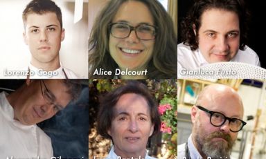 Sei protagonisti della prossima edizione di Ein Prosit, nel prossimo fine-settimana a Tarvisio e Malborghetto in Friuli, al confine con l'Austria e la Slovenia. Sopra Lorenzo Cogo, Alice Delcourt e Gianluca Fusto, sotto Alessandro Gilmozzi, Imma Pantaleo e Paolo Parisi.